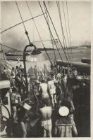 On the board of SMS Franz Ferdinand, bathing mariners photo