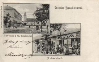 Tiszaföldvár Lőwy és Kiss divatáruházával, Kovács Ferenc kereskedésével (EK)