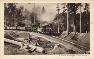 Military WWI locomotive entering enemy zone