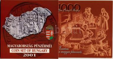 2001. 1Ft-100Ft 7klf db, szettben "Ezeréves a magyar pénzverés" T:BU Csak 7000db!