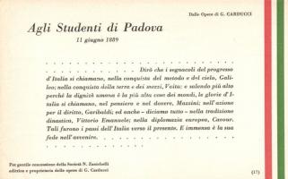 Giosue Carducci olasz nemzeti verse, propaganda, Giosue Carducci's Agli Studenti di Padova / Italian national poem, propaganda