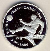 Bahama-szigetek 1993. 5$ Ag "Labdarúgó VB" T:PP 15.000db! Bahamas 1993. 5 Dollars  Ag "World Soccer Championship 1994" C:PP mintage: 15.000!