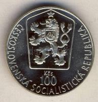 Csehszlovákia 1985. 100K Ag "Jégkorong bajnokság" T:PP csak 4000db! Czechoslovakia 1985. 100 Korun Ag "Ice Hockey Championships" C:PP mintage:4000!