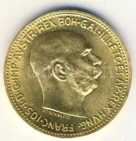 Ausztria 1915. 20K Au "Ferenc József" (6.77g) utánveret T:1- / 
Austria 1915. 20 Kronen Au...