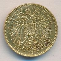 Ausztria 1912. 10K Au "Ferenc József" (3.39g) T:2 /  Austria 1912. 10 Kronen Au "Franz Joseph I" (3.39g) C:XF