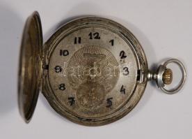 cca 1900 Svájci ezüst zsebóra működő óraszerkezettel de hiányzó mutatókkal és üveggel / Swiss silver...