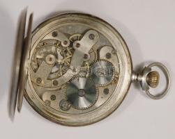 cca 1900 Svájci ezüst zsebóra működő óraszerkezettel de hiányzó mutatókkal és üveggel / Swiss silver...