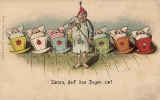 Put away the sword, humour litho