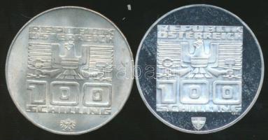Ausztria 1974. 100Sch Ag (2x) "XII. téli olimpia - Innsbruck-Olimpiai logó" pár T:PP,BU
Au...