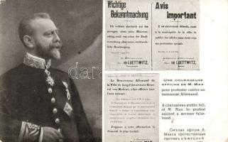 A courageous public bill of M. Max to protest against a German falsehood