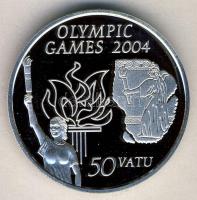 Vanuatu 2003. 50V Ag "Olimpia 2004" T:PP Vanuatu 2003. 50 Vatu Ag "Olympic Games 2004" C:PP