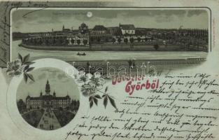 1898 Győr zsinagógával litho (kis szakadás / small tear)