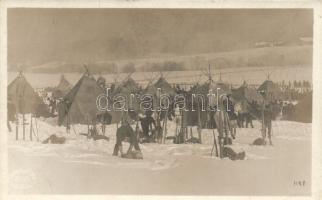 Military WWI winter camp photo