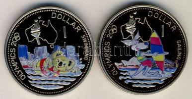 Salamon szigetek 2000. 1$ CuNi (2x) "Olipmpia Sidney-vitorlázás + úszás" multicolor T:PP Solomon Islands 2000. 1 Dollar CuNi (2x) "Olympics Sidney-sailing + swimming" multicolor C:PP