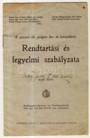 1925 A pásztói áll. polgári fiú- és leányiskola Rendtartási és fegyelmi szabályzata