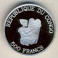 Kongó Köztársaság 1998. 500Fr Ag "Olimpia 2000-kosárlabda" T:PP Congo Republic 1998. 500 Francs Ag "Olympics 2000-basketball" C:PP