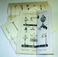 1903 Ganz és Társa Rt. 3 db reklámnyomtatvány lámpákról + boríték