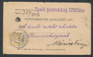 1916 A Cibakházi Tűzoltó Parancsnokság által küldött levelezőlap