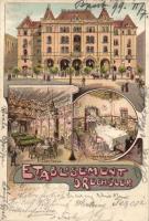 1899 Budapest VI. Drechsler-palota litho s: Geiger R.