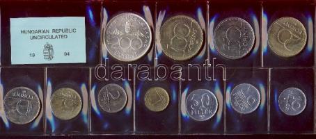 1994. 10f-200Ft 11db klf érmés forgalmi sor fóliatokban (200Ft Ag "Deák") T:1