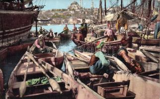 Constantinople ship station, fishermen