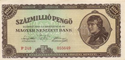 1946. 100.000.000P (2x) közeli sorszámok T:I-,II