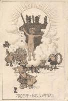 New Year, military WWI, dwarfs s: E. Kutzer