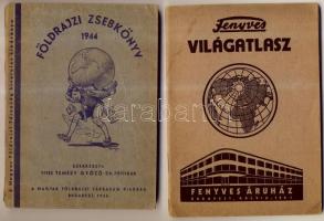 1943/1944  A Magyar Földrajzi Társaság 2db Földrajzi zsebkönyve + Fenyves Világatlasz