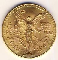 Mexikó 1947. 50P Au "Függetlenség" (br.41.66g/37.5g tiszta arany!) utánveret T:2 / Mexico 1947. 50 Pesos Au "Independence" (br.41.66g/37.5g pure gold!) restrike C:XF