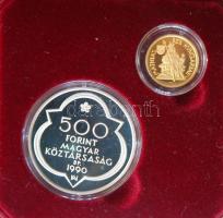 1990. 500Ft Ag "Mátyás király halálának 500. évfordulója" T:PP csak 15.000db! + 5000Ft Au ...