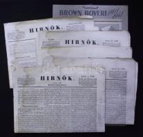 1842 Hírnök. szerkeszti s kiadja: Balásfalvi Orosz József. Az első 10. szám (2. hiányzik). Foltos, egyébként jó állapotban