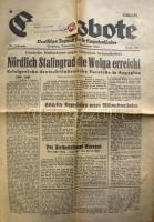 1942 Grenzbote német nyelvű lap a kárpáti németeknek benne a sztálingrádi sikeres harcok hírei / Paper for the Germans in the carpathen with the news of the Stalingrad battle