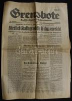 1942 Grenzbote német nyelvű lap a kárpáti németeknek benne a sztálingrádi sikeres harcok hírei / Paper for the Germans in the carpathen with the news of the Stalingrad battle