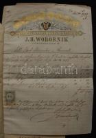 1881 Wobornik szerszám és gépgyár fejléces litho számla a hozzátartozó 2 db szállítólevéllel és értesítővel / Litho invoice with bill of freight and notication letter