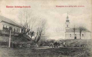 Halmágycsúcs town hall and Greek catholic church