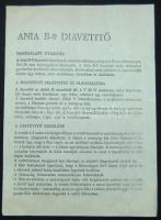 Ania típusú kifogástalan állapotú diavetítő gép kezelési útmutatóval és 7db mesefilmmel eredeti dobo...