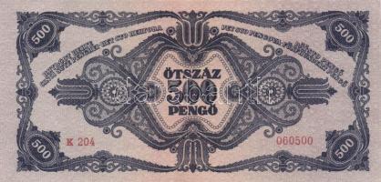 1945. 500P (2x) egymás utáni sorszámmal T:I- (apró sarokkopás)