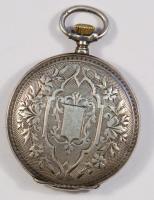 Dekoratív ezüst apáca zsebóra, díszes dupla fedelű, szép állapotban! / Small silver pocket-watch