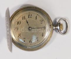 Dekoratív ezüst apáca zsebóra, díszes dupla fedelű, szép állapotban! / Small silver pocket-watch
