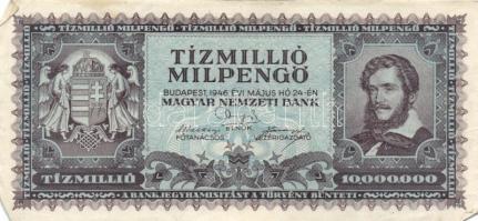 1946. 10.000.000MP (4x) színváltozatok közte T:II,II-