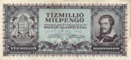 1946. 10.000.000MP (4x) színváltozatok közte T:II,II-