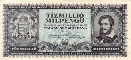 1946. 10.000.000MP (4x) színváltozatok közte T:II,II-