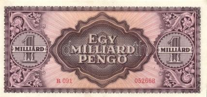 1946. 1.000.000.000P (3x) egymás utáni és közeli sorszámokkal T:II+ (hajtatlan)