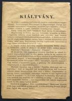 1940 Röplap a lakosságnak Erdély visszatérése alkalmából, a békés megoldás hirdetésével