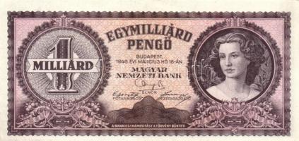 1946. 1.000.000.000P + 1.000.000.000MP vágáshibás T:II,II-