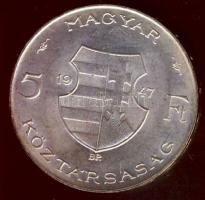 1947. 5Ft Ag "Kossuth" T:2/2-