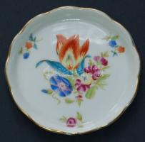 1942 Kézzel festett jelzett sorszámozott Herendi porcelán kistányér / Herendi handpainted numbered chinaware small plate d:8cm