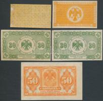 Orosz Polgárháború/Távol-keleti ideiglenes kormány/Priamur terület 1918-19. 5k + 10k + 30k (2x) + 50...