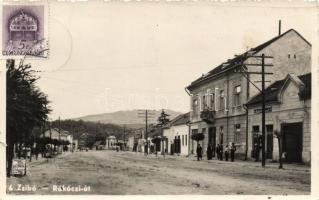 Zsibó Rákóczi street with cinema placard (small tear)