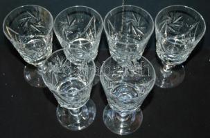 6db új metszett kristálypohár hibátlan állapotban
